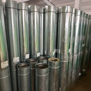 Труба димохідна сендвіч довжина 0,5 м нержавіюча сталь (нерж./оцинк.) Ø130×200 мм товщина 0,5 мм (труба сендвіч димохідна)