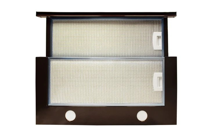 Витяжка кухонна ПВЕП-003 Телескоп коричнева гладка, вставка коричнева 60x50, 3 швидкості, 650 м³/год (витяжка ПВЕП, телескопічна)