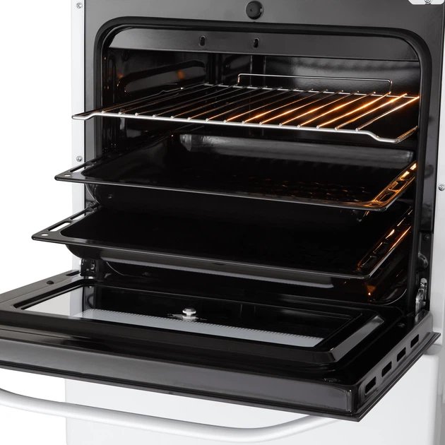 Плита газова ELEYUS FARO 5001 EF WH(50см,реш.емаль,кришка метал,біла)