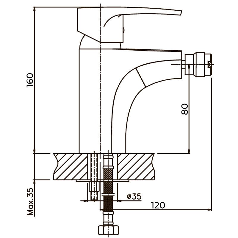 Змішувач на біде Haiba СЕВА Chr-002