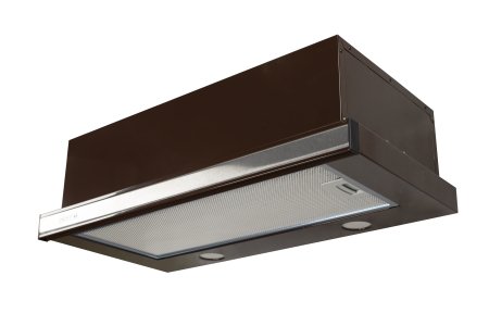 Витяжка кухонна ПВЕП-003 Телескоп 60x50, 3 швидкості, 650 м³/год, коричнева гладка, вставка нержавіюча (витяжка ПВЕП, телескопічна)