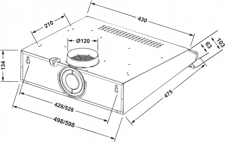 Витяжка кухонна ELEYUS BONA II LED SMD 60 WH 226Вт, 560 м³/год, плоска, 3 швидкості, біла (витяжка ELEYUS, плоска)