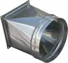 Перехід димохідний квадрат→круг нержавіюча сталь 140×140→Ø150 мм товщина 1,0 мм (перехід димохідний квадрат-круг)