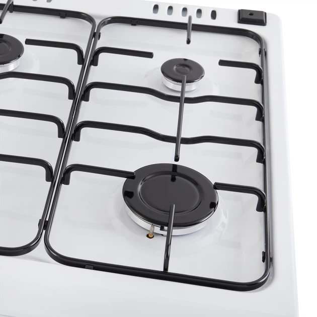 Плита газова ELEYUS FARO 5001 EF WH(50см,реш.емаль,кришка метал,біла)