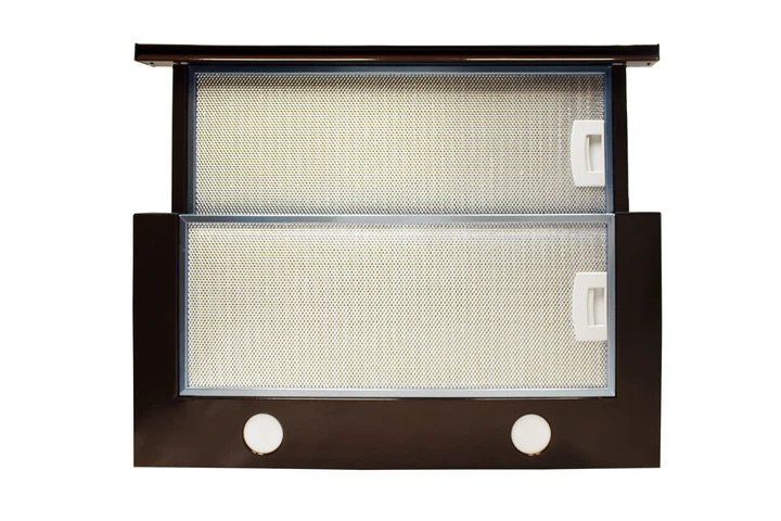 Витяжка кухонна ПВЕП-003 Телескоп Еко коричнева гладка, вставка нержавіюча 60x50, 3 швидкості, 420 м³/год (витяжка ПВЕП, телескопічна)