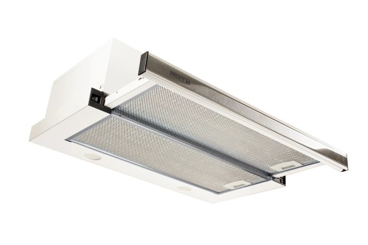 Витяжка кухонна ПВЕП-003 Телескоп 60x50, 3 швидкості, 650 м³/год, біла гладка, вставка нержавіюча (витяжка ПВЕП, телескопічна)