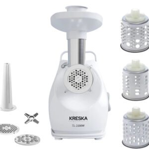 Електром’ясорубка KRESKA (КРЕСКА) 390.51 біла 2200Вт Польща з овочерізкою (м’ясорубка шинковка)