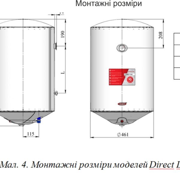 Бойлер 80 л WHP Jack 80 електричний накопичувальний (водонагрівач WHP, сухий ТЕН)