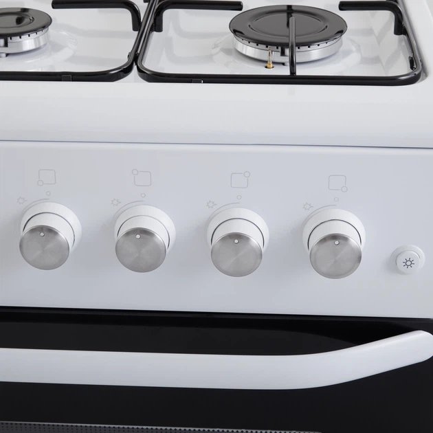 Плита газова ELEYUS FARO 5001 EF WH(50см,реш.емаль,кришка метал,біла)