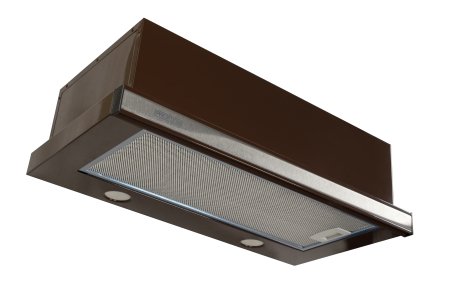 Витяжка кухонна ПВЕП-003 Телескоп 60x50, 3 швидкості, 650 м³/год, коричнева гладка, вставка нержавіюча (витяжка ПВЕП, телескопічна)