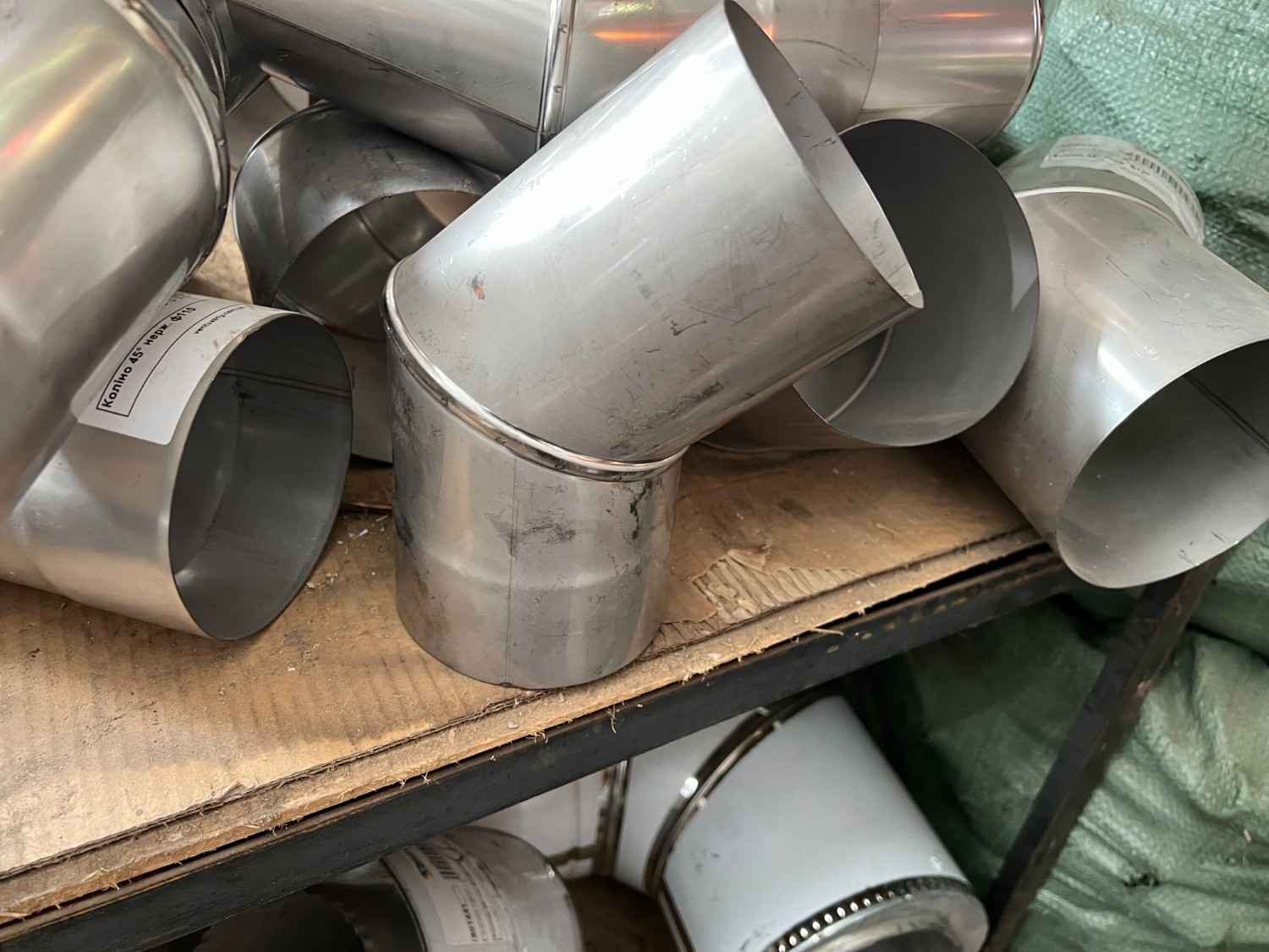 Коліно 45° нержавіюче D150 товщина 0,5 мм (коліно димохідне)