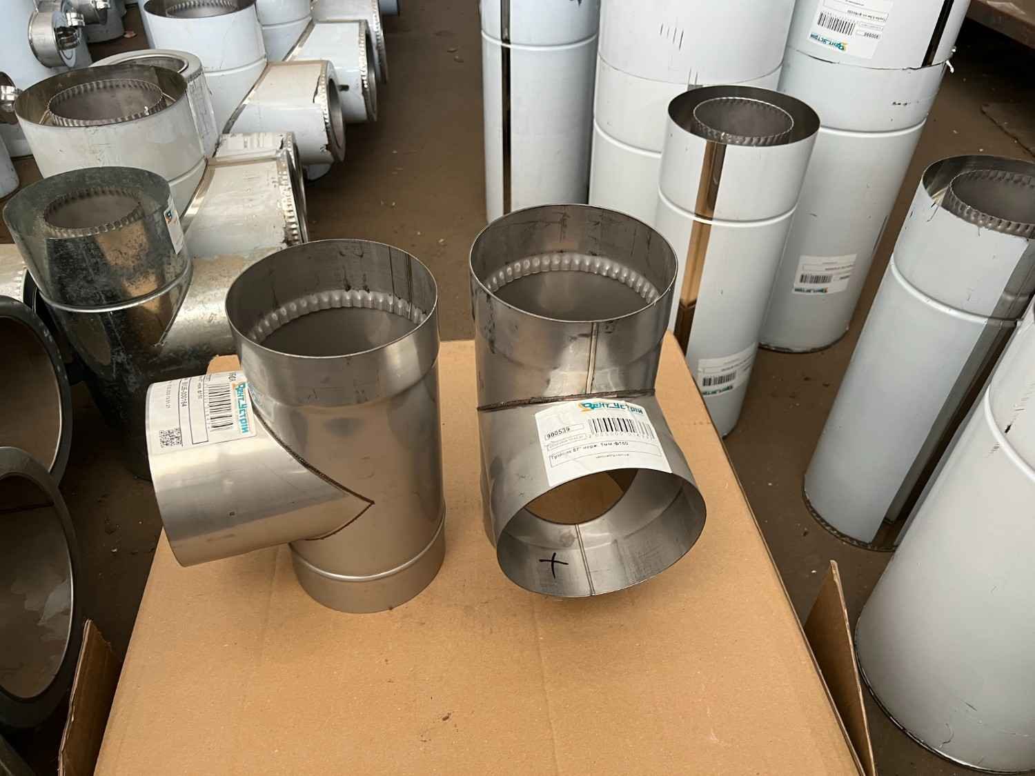 Трійник димохідний одностінний 87° нержавіюча сталь Ø150 мм товщина 0,8 мм (трійник димохідний)