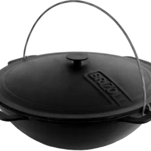 Казан азіатський чавунний 6 л з чавунною кришкою BRIZOLL KA06-1 (казан для плову, узбецький казан)