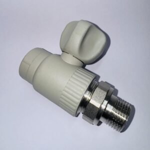 Кран кутовий ППР радіаторний 20 × 1/2″ В KOER сірий