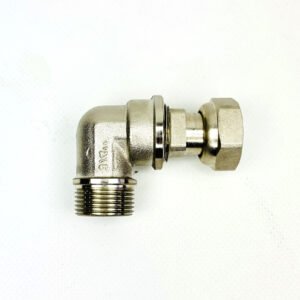 Кутник латунний 3/4″ ВВ (внутрішня/внутрішня, нікель)