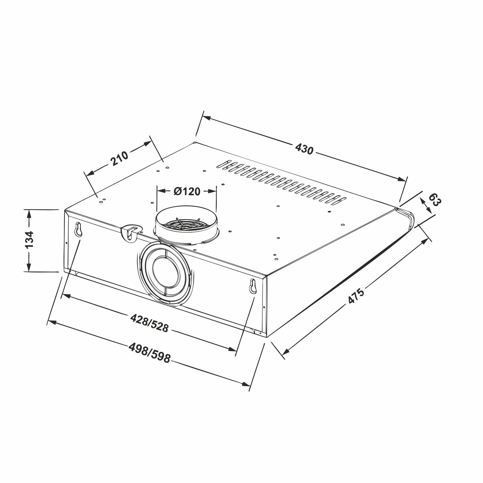 Витяжка кухонна ELEYUS Line I 60 IS 135Вт, 60 см, 380 м³/год, плоска, одномоторна, нержавіюча (витяжка ELEYUS, плоска)