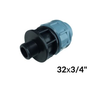 Муфта ПНД затискна d32 × 3/4″ Н (зовнішня різьба)
