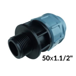 Муфта ПНД затискна d50 × 1 1/2″ В (внутрішня різьба)
