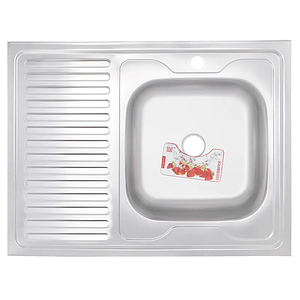 Мийка накладна ZERIX Z8060R-08-180E Satin + сифон