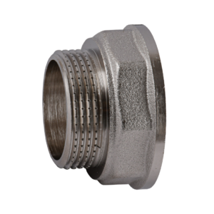 Перехідник латунний 1/2″ × 3/4″ (внутрішня/зовнішня, нікель)