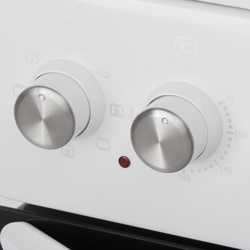 Плита комбінована ELEYUS COMBO 5007 EF WH 50 см, решітка емаль, кришка металева, біла (комбінована плита ELEYUS)