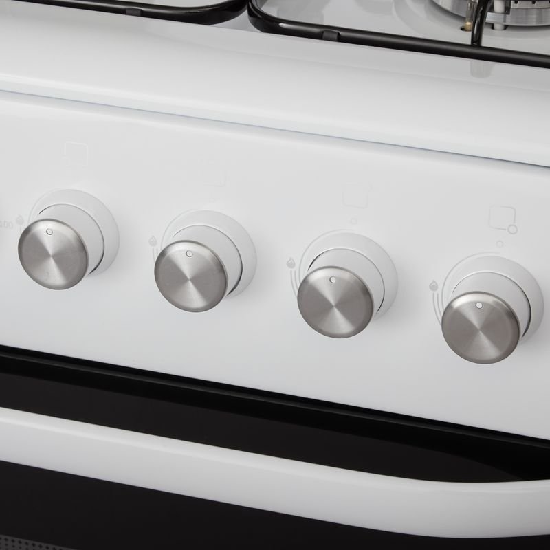 Плита комбінована ELEYUS COMBO 5007 EF WH 50 см, решітка емаль, кришка металева, біла (комбінована плита ELEYUS)