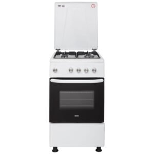 Плита газова ELEYUS ORUM 5001 EF WH 50 см, решітка емаль, кришка металева, біла (газова плита ELEYUS)