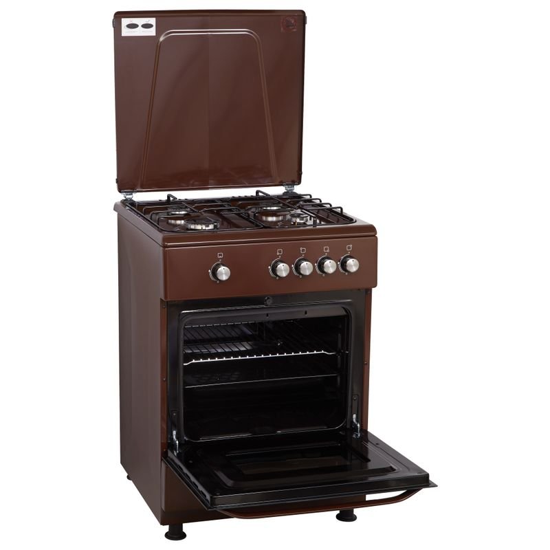 Плита газова ELEYUS ORUM 6001 EF BR(60см, кришка метал,реш.емаль,коричнева)