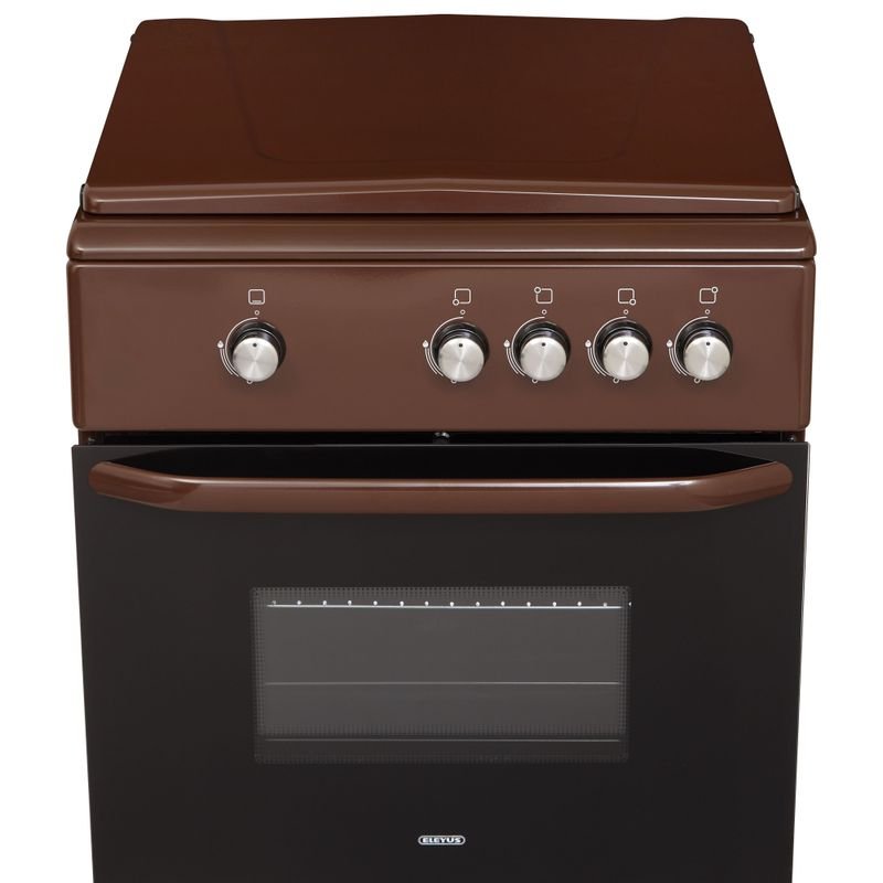 Плита газова ELEYUS ORUM 6001 EF BR(60см, кришка метал,реш.емаль,коричнева)