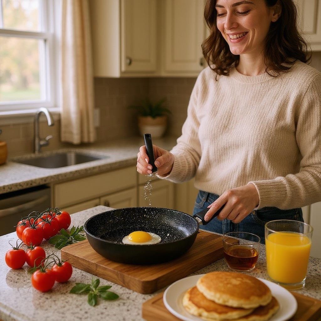 Сковорода алюмінієва AD40223 з антипригарним покриттям і скляною кришкою Talco (антипригарна сковорода)