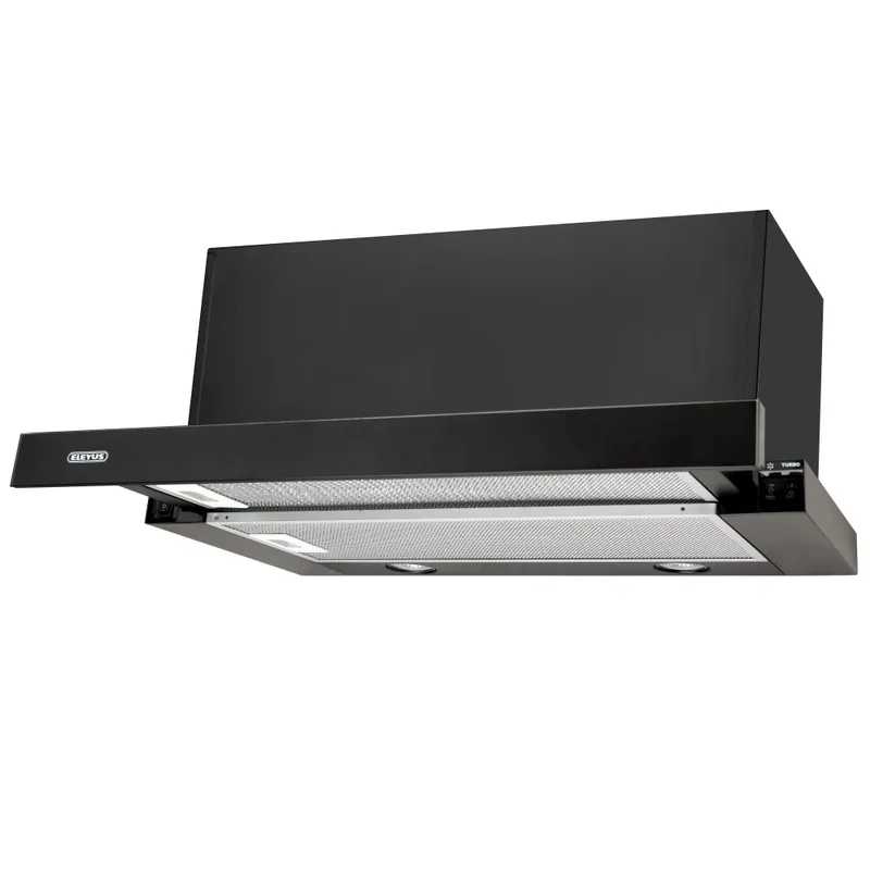 Витяжка кухонна ELEYUS Storm G 1200 LED SMD 60 BL 226Вт, 1200 м³/год, телескопічна, чорна (витяжка ELEYUS, телескопічна)