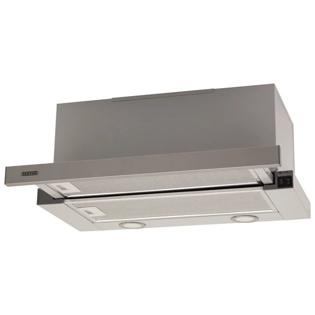Витяжка кухонна ELEYUS LOTOS 1200 60 IS+GR телескопічна, 1200 м³/год, 60 см, нержавіюча+скло (витяжка ELEYUS, телескопічна)