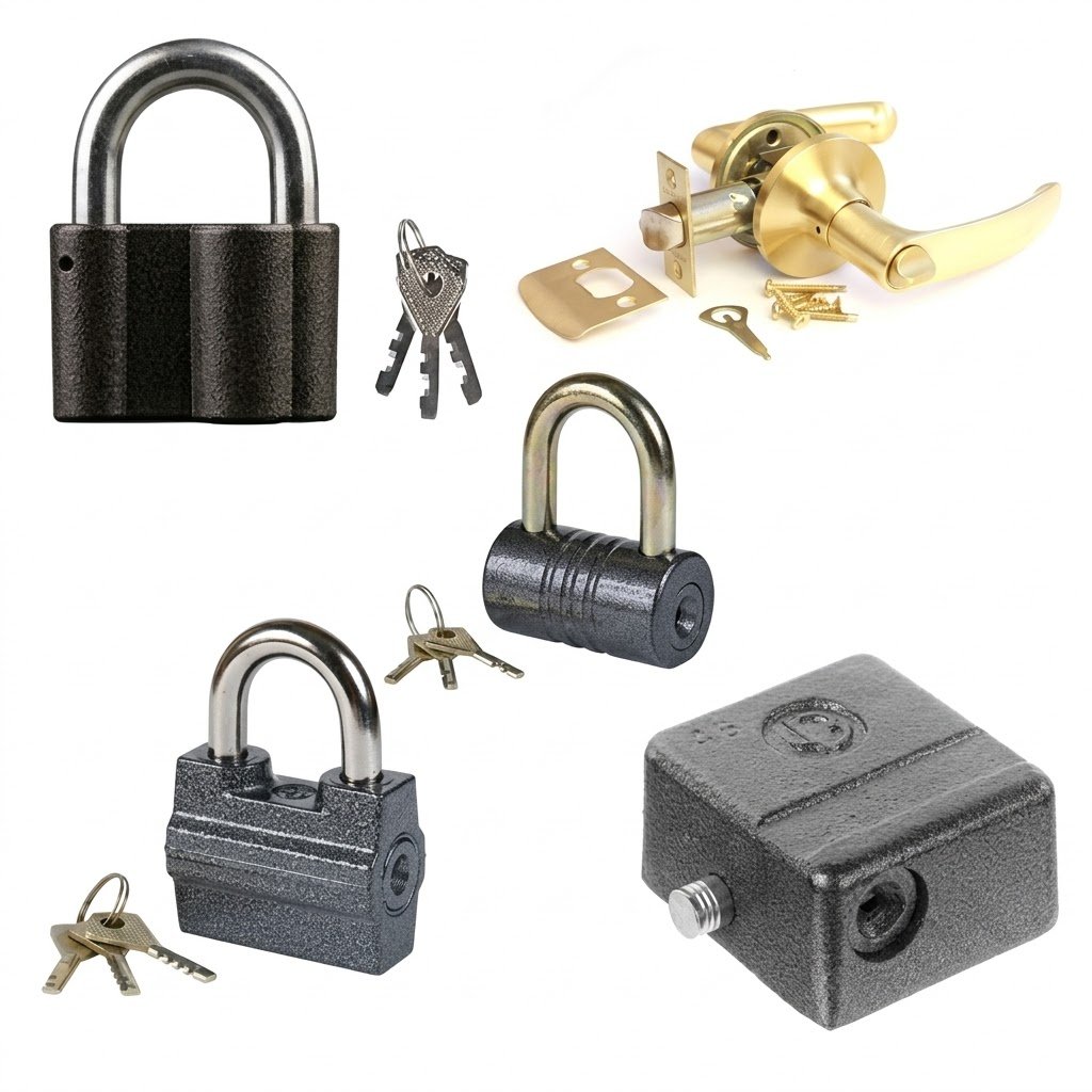 Замки фурнітура та ручки