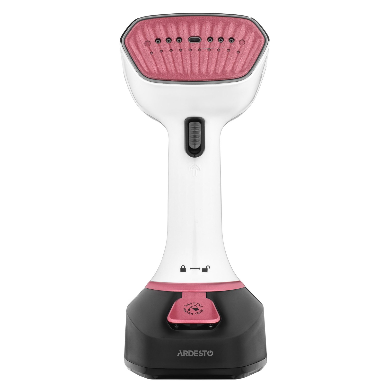 Відпарювач Ardesto SI-S1400W, Тип: з парою. Потужність: Потужність 1400 Вт. білий/чорний/рожевий